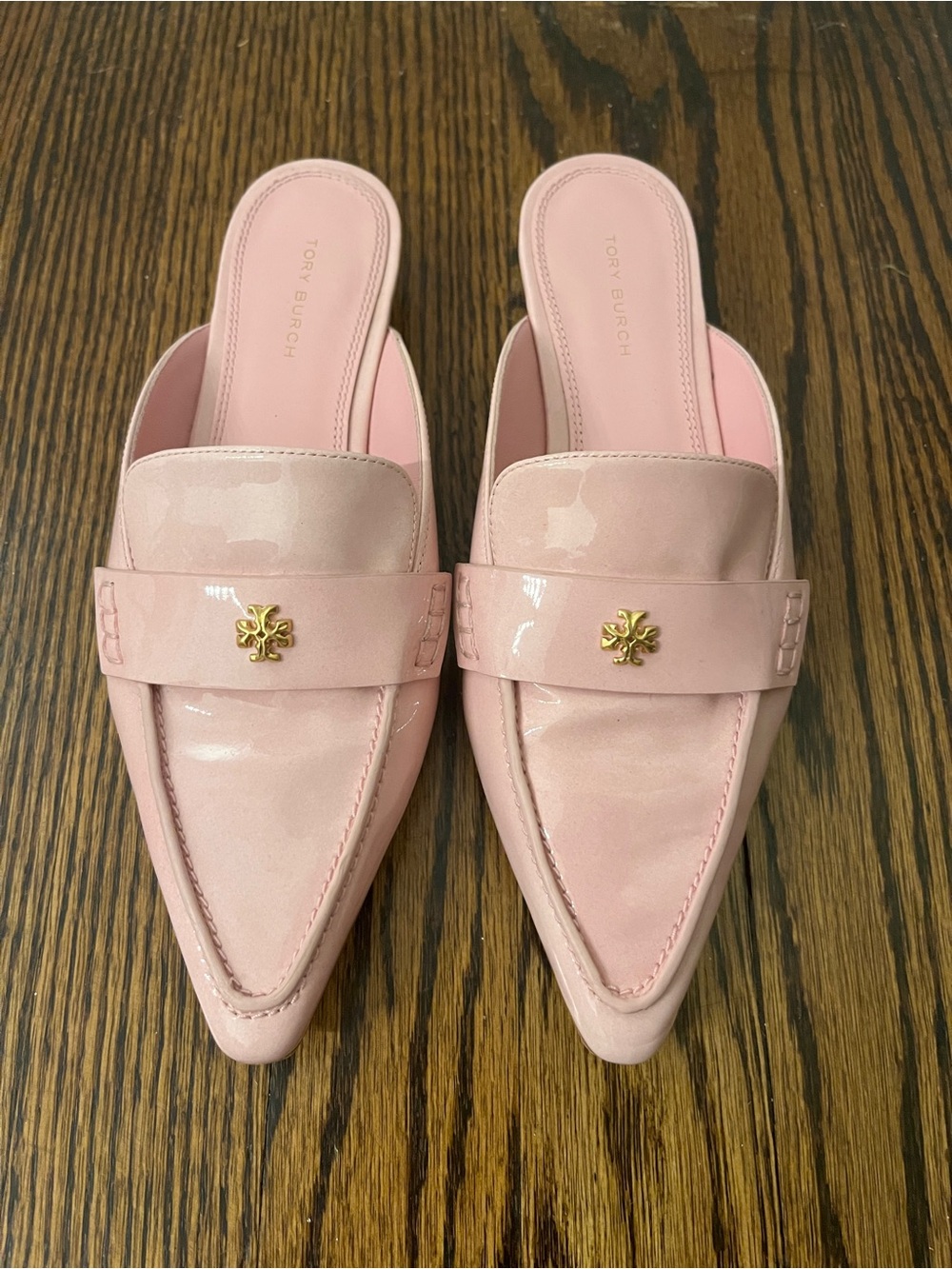 Tory Burch Light Pink Patent Loafer Mule Flats Size [SIZE 5.5]